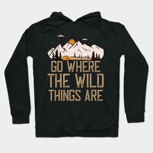 Camping Vintage Mountains Nature Wilderness Camper Hoodie